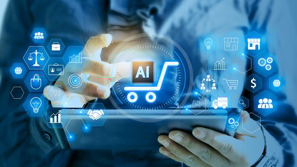 Ipad qui utilise l'intelligence artificielle. Intelligence artificielle donne des recommandations pour le clients