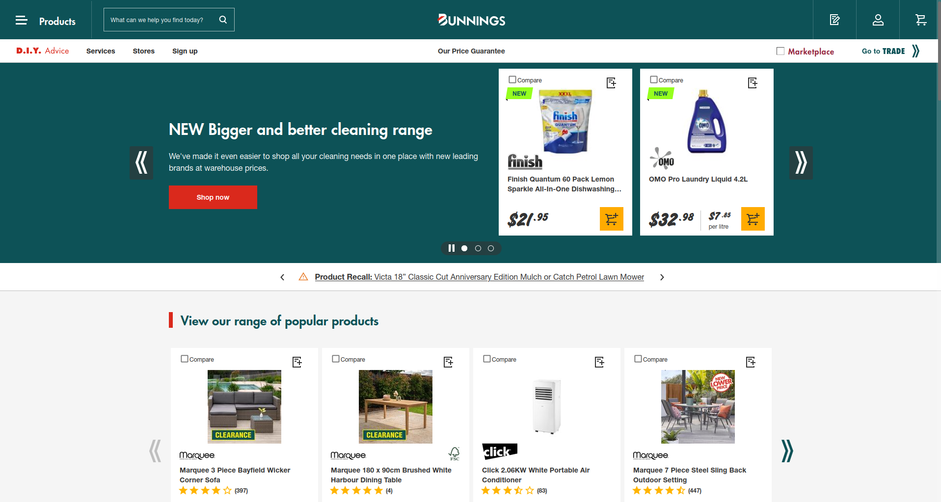Bunnings front-end
