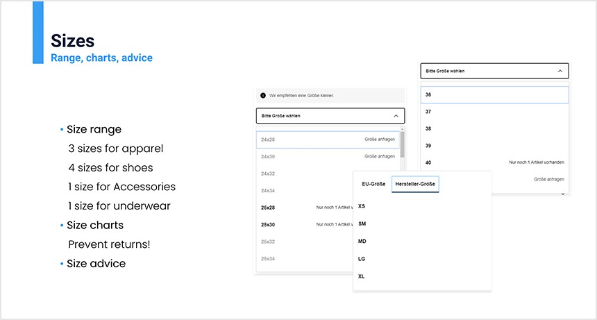 Sizes on Zalando: range, charts, advice