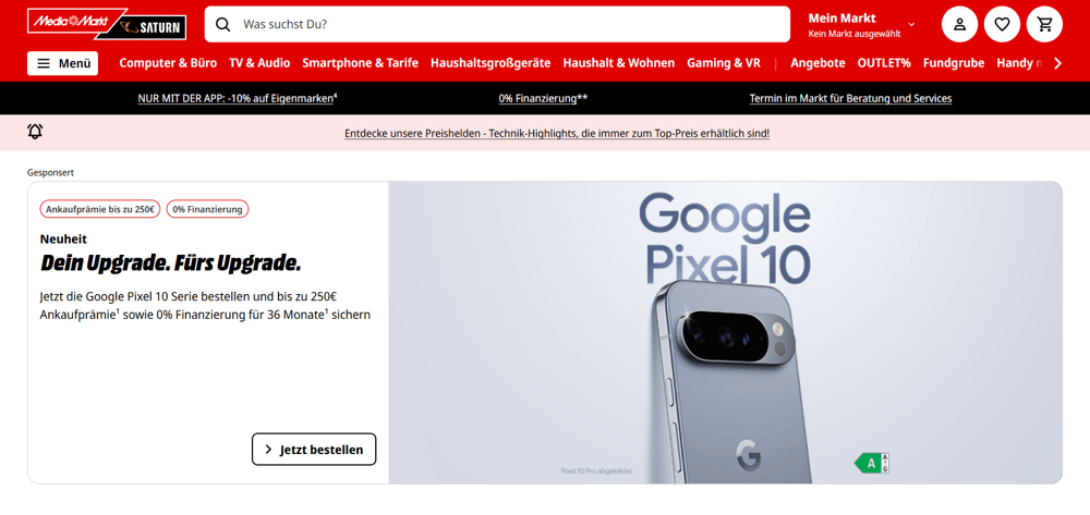 Mediamarkt - homepage