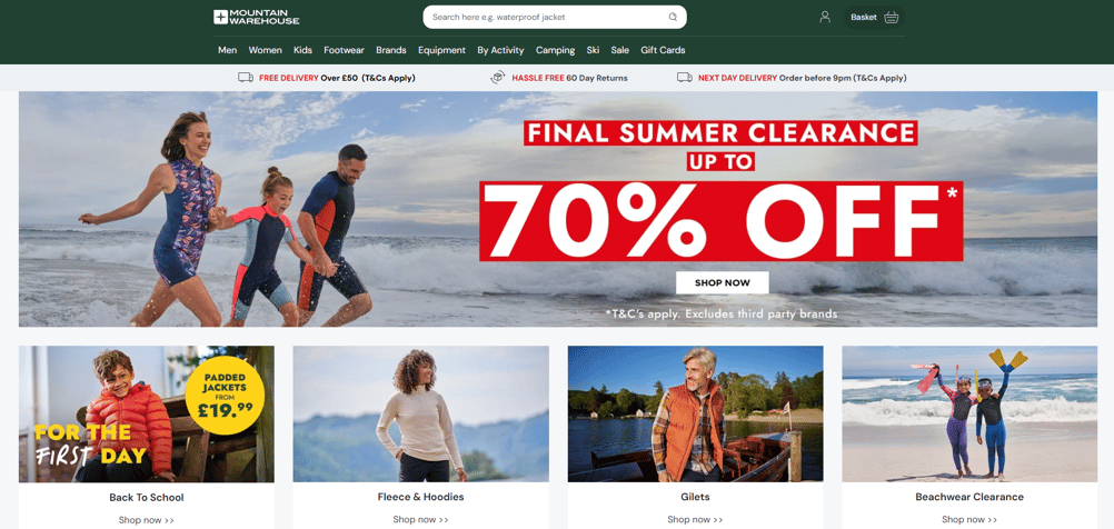 Mountain Warehouse - Homepage