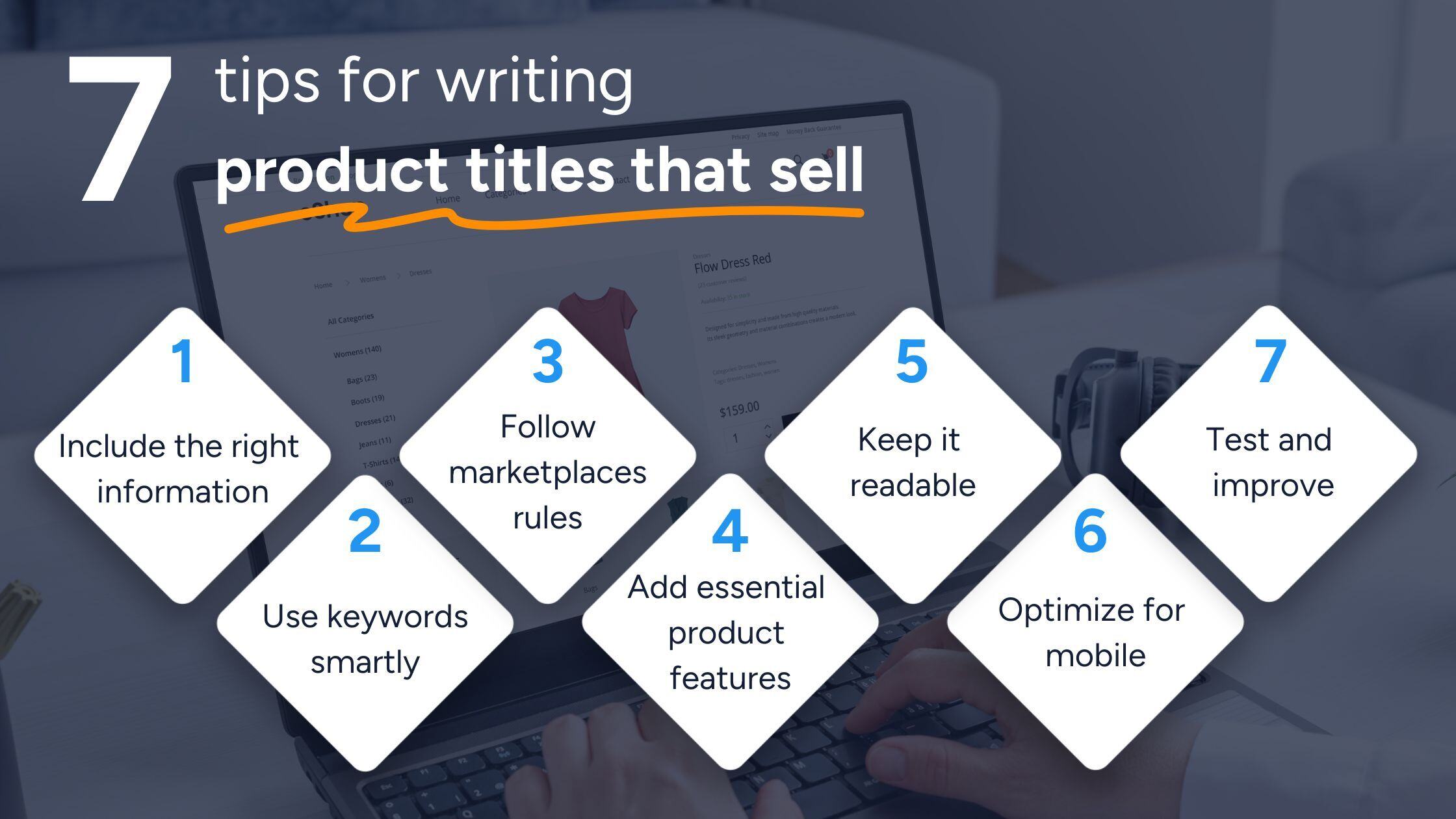 Examples of effective product titles for ecommerce