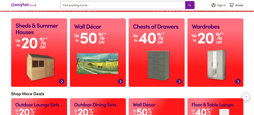 Wayfair UK - homepage
