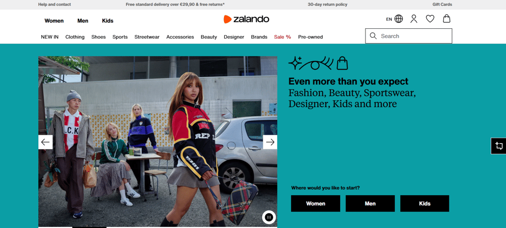 Zalando - homepage