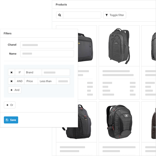 - Actieve product filtering